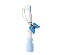 Perfeclan Cat Interactive Device Teaser Rod Toy With Springy Flexible Suction Cup Base Steel Wire Type suitable for indoor play solo entertainment boredom relief small, Blue