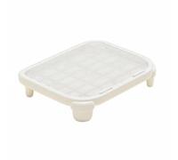 perfeclan Cat Litter Tray Litter Mat Step Litter Pedal Litter Grate Polypropylene With Large Capacity Tray For Anti Tracking And Easy Cleaning Suitable for, White, Short Leg