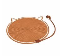 perfeclan Cat Scratching Pad Cat Scratcher Cat Bed Cat Lounger Woven Rope Cotton Linen Breathable Texture Cool in summer Cozy in winter suitable for indoor cats, Brown, 35CM