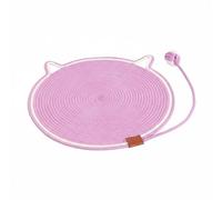 perfeclan Cat Scratching Pad Cat Scratcher Cat Bed Cat Lounger Woven Rope Cotton Linen Breathable Texture Cool in summer Cozy in winter suitable for indoor cats, Pink, 43CM