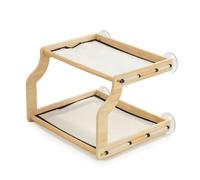 perfeclan Cat Window Hammock Window Seat Bed Perch With Wood Board Supports And Woven Lounge Space Saving Foldable Build And Stable Suction Fixing, Double Layer Suction Cup Hammock