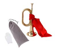 perfeclan Cavalry Trumpet Mini Brass Instrument Classic Music Instrument Bugle Trumpet Scouting Trumpet for School Band Children Adults, 4Pcs