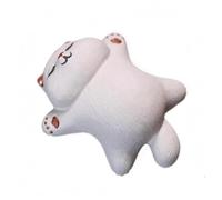 Perfeclan Ceramic Cat Sculpture Figurine Statue Ornament Clay Yixing Pottery Craft Lying Cat Form With Hand Painted Face And Paw Pads Suitable for tea table