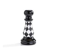 Perfeclan Ceramic Chess Game Decor Piece With Artistic Tabletop Silhouette And Glossy Two Tone Checker Pattern For Visual Suitable For Modern Home And Office Styling, size to 1