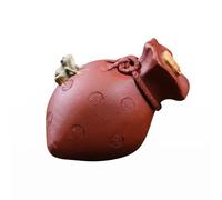 Perfeclan Ceramic Decorative Item Frog Tea Pet Sand Clay Ornament Compact Water Spraying Feature Drawstring Style Matte Texture, Money String Lucky Bag - 96% Water Spray Rate