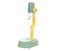 perfeclan Ceramic Feeder Cat Water Dispenser Hanging Pet Waterer Pet Water Feeder Elevated Drinking Bowl With Angled Spout And Ceramic Space Saving Base, Dian Green, Ceramic Bowl