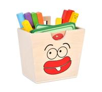 perfeclan Children Assembly Game Wooden Sorting Game Matching Game Learning Toy With Wooden Box And Pretend Meal Pieces Suitable for preschool learning play therapy