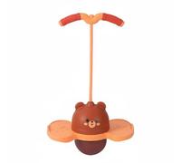 perfeclan Children Bouncing Ball Jumping Ball Toy With Handle Hop Ball Bouncer Balance Exercise Workout PP PVC Build suitable for home play kindergarten, Brown, Cartoon - With Lights