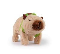 Perfeclan Children Figure Electric Capybara Stuffed Animal Toy Walking Action Lively Sound Function Soft Textile for Interactive Play Imaginative Gift Home Use, Apricot