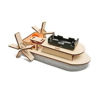 Perfeclan Children Learning Craft DIY Boat Kit Educational Paddlewheel Model With Gear Assembly And Buoyancy Study Suitable for STEM Teaching School Labs Science Exhibits