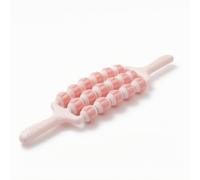 perfeclan Children Massage Roller Body Roller Back Massager Neck Massager with Ergonomic Curve Soft TPE Spiky Beads Deep Tissue Pressure 360 Degree Rolling, Pink, 3-Row