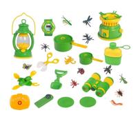 Perfeclan Children Observation Equi with Dome Tent Campsite Graphic Cooking Pot Nature Discovery Tools Lantern Binoculars Suitable for Garden Exploration