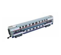 Perfeclan Children Railway Carriage Electric Train Passenger Model Vehicle Double Deck Toy with Two Story Features and Connectable Coupler for Home Education Set Collection Display, Dark Blue