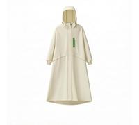 perfeclan Children Raincoat Waterproof Hooded Rain Jacket Coat Poncho with Covering Hood and Water Repellent Outer Packable with Pouch Polyester TPU Suitable, Array, Coconut Milk White, 3XL