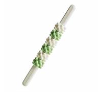 perfeclan Children Roller Textured Body Roller Sensory Integration Aid Silicone Construction for Soft Pressure and Muscle Comfort with Secure Handheld Grip, White, Green, Flat Handle