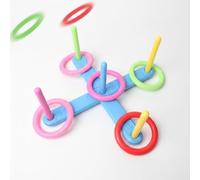 perfeclan Children Toss Game Toss Toy Throwing Game Target Set Construction Encourages Hand Eye Coordination Suitable for Family Parties Classroom Play Outdoor Events, Blue Throwing Ring