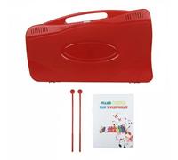 perfeclan Children Xylophone 25 Note Rhythm Instrument Kit With Aluminum Carry Case Two Mallets Songbook Suitable for early learning classroom use home rehearsal trips, Red