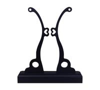 Perfeclan Chinese Hand Fan Stand Round Fan Display Base Chinese Fan Rack Antique Art Decor Chinese Decoration Round Fan Display Stand, Wood Large Black