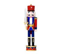 perfeclan Christmas Nutcracker Decoration Nutcracker Painted Xmas Themed Collectible Figure Figurine for Holiday Home Desktop