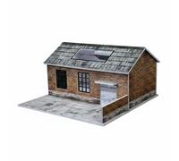 perfeclan Collectible Scene Old Factory Diorama Industrial Building Model Scene Miniature Display Ornament With Lighting PVC Suitable for collectors desk display shelf decor cabinet showcase hobby