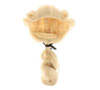 Perfeclan Colonial Judge Lawyer Head Circumference 55cm Role Playing Stage Performance Halloween Party with Ponytail Synthetic, blonde