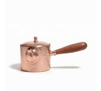 perfeclan Copper Kettle Antique Teapot Hammered Finish Side Handle Spout Compact Vessel Suitable for Tea Service Social Gathers Kitchen Decor Gift giv, Wood Handle