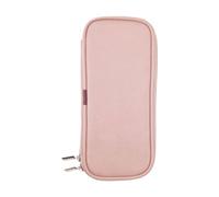 perfeclan Cosmetic Case Makeup Brushes Organizer Bag PU Leather Dustproof Professional Cosmetic Bag for Eyebrow Pencil Home Use Girls, Pink