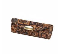 perfeclan Cosmetic Organizer Lipstick Case Makeup Box Portable Holder with Cork PU Leather Portable Build and Secure Closure Suitable for Makeup Bags Office Home Storage, Retro Pattern