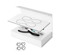 Perfeclan Couple Bracelets DIY Kit, 925 Sterling Silver Heart Lock Permanent Bracelet Set with Pliers, Matching Bracelets for Anniversaries, Valentine's Day and Romantic Gifts, 1 Pair Silver