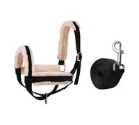 Perfeclan Cow Halter with Leading Rope Barn Essential Supply Handling Equipment Cattle Calf Halter Bull Bridle for Oxen Foal, Black S