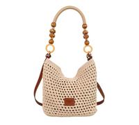 perfeclan Crochet Beach Bag, Hollow Knitting Women for Work,Travel,Shopping,Everyday, Brown