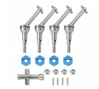 Perfeclan Cvd Drive Shaft Rc Car Shaft Axle Joint Replacement Precision Cnc Machined Stable Rotation Better Control Easy Installation Suitable for 1/14 Scale Models Front And Rear, SET, Silver-blue