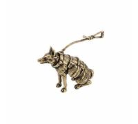 Perfeclan Decorative Brass Figure German Statue Dog Figurine Copper Sculpture Antique Look Handcrafted Muscled Body With Leash and Harness suitable for gift, Sitting