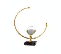 Perfeclan Decorative Crystal Sphere Crystal Ball Decor Orb Sculpture Tabletop Ornament With Sturdy Metal And Glass Build Calm Artistic Focal suitable for living, Half Moon