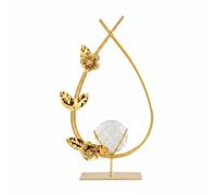 Perfeclan Decorative Crystal Sphere Crystal Ball Decor Orb Sculpture Tabletop Ornament With Sturdy Metal And Glass Build Calm Artistic Focal suitable for living, style to 1