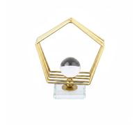 Perfeclan Decorative Crystal Sphere Crystal Ball Decor Orb Sculpture Tabletop Ornament With Sturdy Metal And Glass Build Calm Artistic Focal suitable for living, Hexagon Crystal Cup