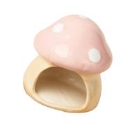Perfeclan Decorative Mushroom-Shaped Ceramic Hamster Shelter for Guinea Pigs, Bed/Suitable for Small Animals, Habitat, Small