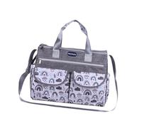 perfeclan Diaper Bag Tote Changing Bag Lightweight Portable with Shoulder Strap Multi Outer Pockets for Mom Mommy Travel Case, Gray L