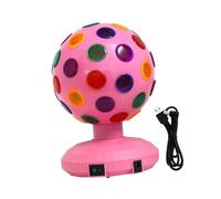Perfeclan Disco Ball Lamp USB Power Supply 360° Rotation Party Light DJ Lighting for Halloween Parties Bar Happy Birthday Kids Dance, pink