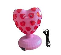 Perfeclan Disco Ball Lamp USB Power Supply 360° Rotation Party Light DJ Lighting for Halloween Parties Bar Happy Birthday Kids Dance, pink love heart