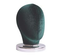 Perfeclan Display Head Canvas Block Head (9.84inch Tall) Multipurpose Styling Head Hat Rack Cloth Head for Headdress Hat Salon, Green Velvet
