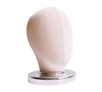 Perfeclan Display Head Canvas Block Head (9.84inch Tall) Multipurpose Styling Head Hat Rack Cloth Head for Headdress Hat Salon, Beige Velvet