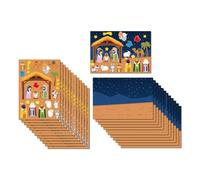 Perfeclan DIY Nativity Scene Sticker Set for children, Educational Christmas Crafts, Religious Christian Scrapbooking Stickers, Press-on Moon Pattern Decorations for Festive Gatherings, Classroom Home