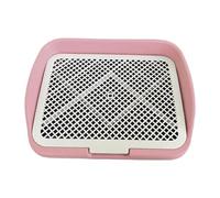 Perfeclan Dog Litter Indoor Potty Pan Tray with Removable Post Lightweight Nonslip Base Easy Cleaning Suitable for Apartment Home Dorm Living Room, Pink