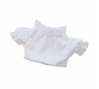 perfeclan Doll Clothing Mini Shirt Puff Sleeve Blouse Decorative Top Lightweight Cloth Compact Fit Garment Suitable for Small BJD , White , Ruffled Base Shirt