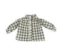 perfeclan Doll Shirt Plaid Top Outfit Clothes Garment With Button Trim Pocket Feature Cloth For 1/6 Scale OB22 OB24 19 Joint Bodies Suitable for collectors display photography , Black White Plaid
