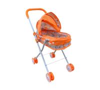 Perfeclan Doll Simulation Pushchair Toy Girls Gift Party Favors Trolley Toys Push Cart Toy Push Pram for Little Girls