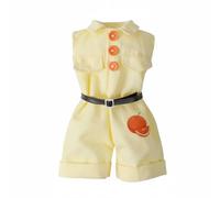 perfeclan Doll Summer Outfit BJD Dress Doll Clothing Doll Wardrobe Doll Garment Lightweight Material Close-Fit Suitable for Collection Styling Home Decoration , Yellow Jumpsuit With Orange Print