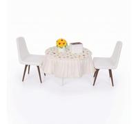 perfeclan Dollhouse Dining Room Table Set Miniature Furniture Chairs Accessories Resin PLA Display Ready suitable for collectors hobbyists miniature home layouts European cafe decor
