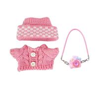 Perfeclan Dolls Clothes Doll Clothes Suit Decor Cute Dress Toys Sweater and Beanie Dolls Accessories for 15 cm/17 cm Doll DIY Crafting, Pink